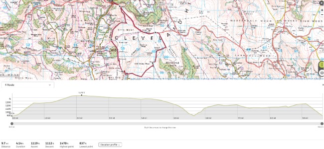 Clay Bank to Tripsdale elevation and map