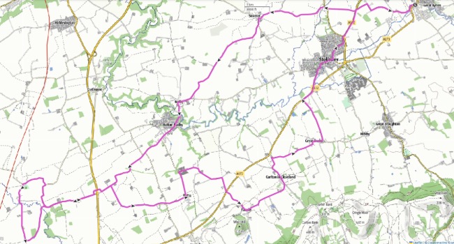 Great Ayton to Whitegates via West Rounton map