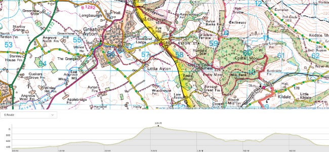 Kildale Falls map and elevation