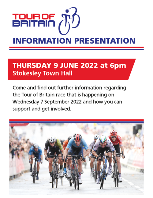 Tour of Britain Stokesley Town Hall event poster